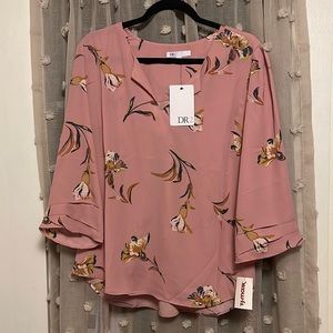 NWT DR2 Daniel Rain Floral Blouse Size XL